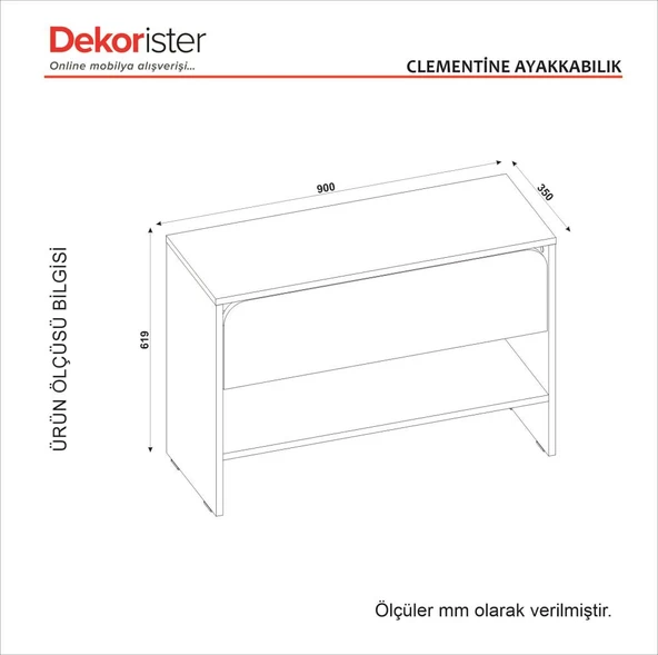 Dekorister Clementine Ayakkabılık Beyaz - 10