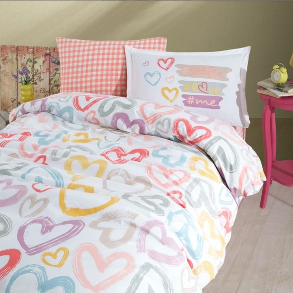 Clasy Tek Kişilik Genç Ranforce Nevresim Takımı Selfie - Resim 2