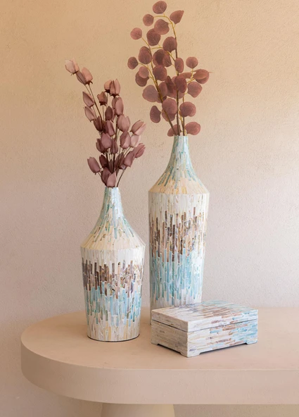 The Mia Sedef Vazo 22x51 cm TLC0109 - Resim 2