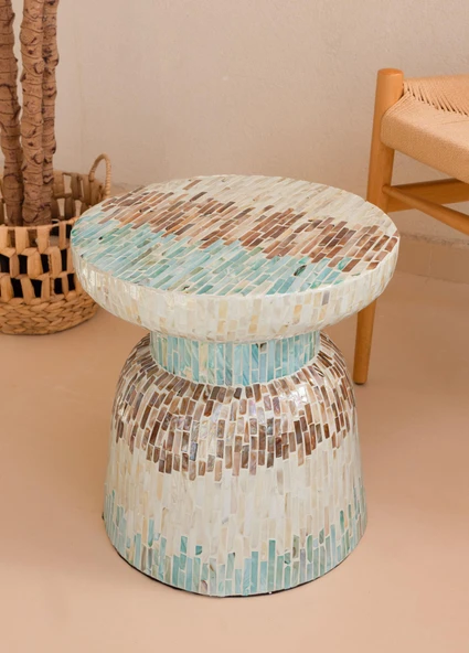 The Mia Sedef Tabure Yan Sehpa 38x40 cm TLC0103 - Resim 2