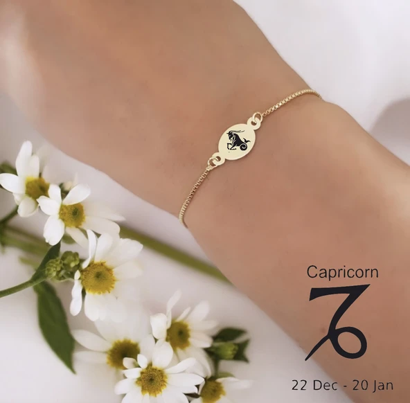 Burca Özel Oval Figürlü Altın Renkli Zincirli 14 Ayar Altın Plakalı Hediye Bileklik-399 - Resim 2