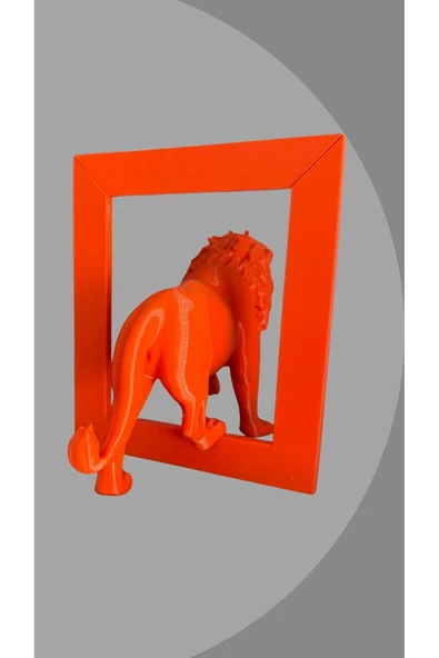 FK Filament Çerçeveden Çıkan Aslan Figürü – 15 cm Dekoratif Obje - 5