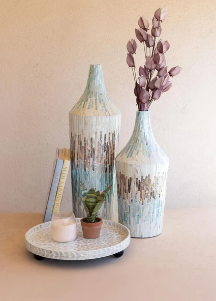 The Mia Sedef Vazo 22x51 cm TLC0109 - Resim 3