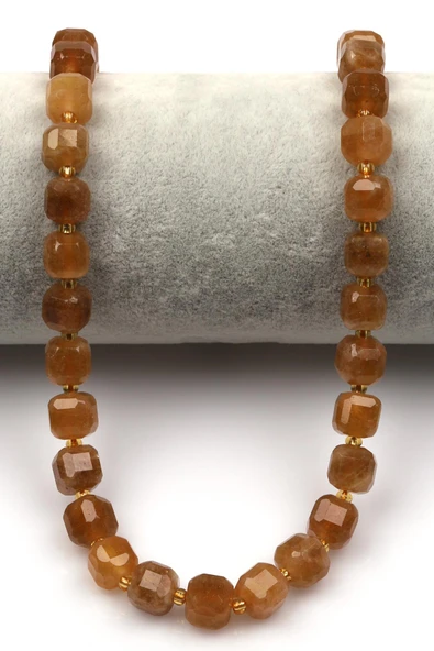 Sarı Renkli Kuvars Doğal Taş Dizi 8 mm Küp Kesim - Resim 2