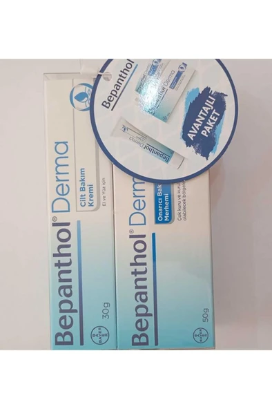Bepanthol Derma Cilt Bakım Kremi 30 Gr + Derma Onarıcı Bakım Merhemi 50 Gr - İKİLİ SET - 1
