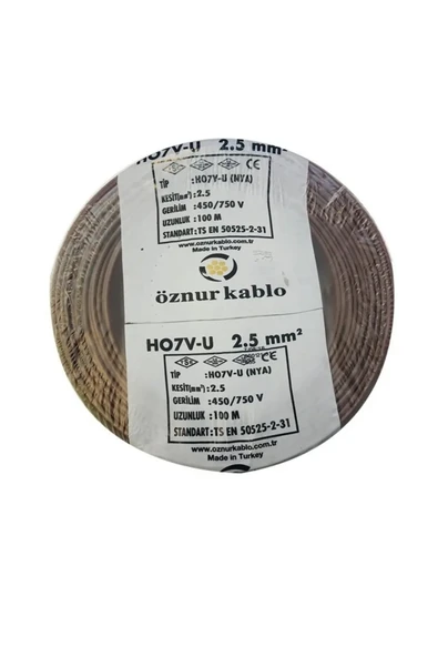 ÖZNUR 2,5 Nya Kablo Kahve 100 Metre