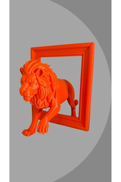 FK Filament Çerçeveden Çıkan Aslan Figürü – 15 cm Dekoratif Obje