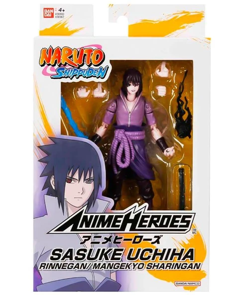 Bandai Anime Heroes Naruto Shippuden Sasuke Uchiha Aksiyon Figürü 16 cm 36962 - Resim 4