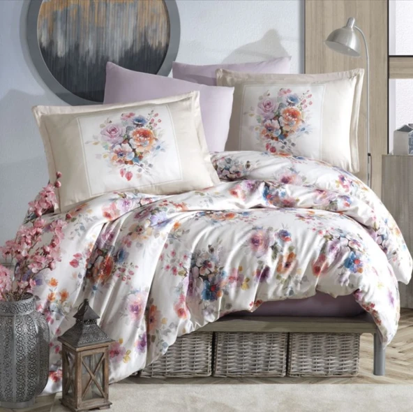 Clasy Dijital Saten Çift Kişilik Nevresim Takımı Farya V1 ürün görseli