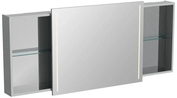 Vitra Memoria Aydınlatmalı Dolaplı Ayna 150 cm, Parlak Gri 66705