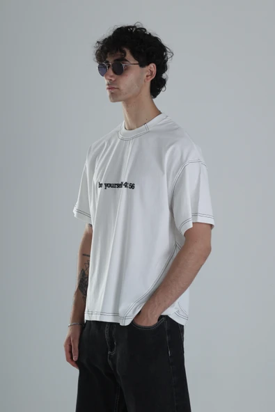 Be Yourself Oversize Tasarım T-Shirt - 3