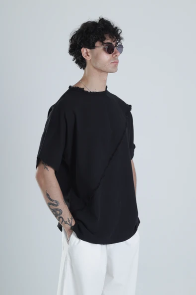 Tasarım Siyah T-Shirt - 2