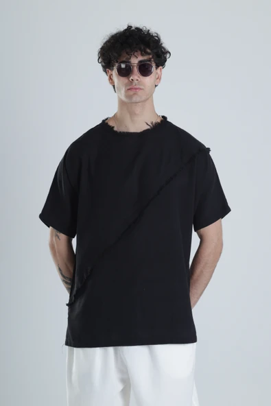 Tasarım Siyah T-Shirt - 1