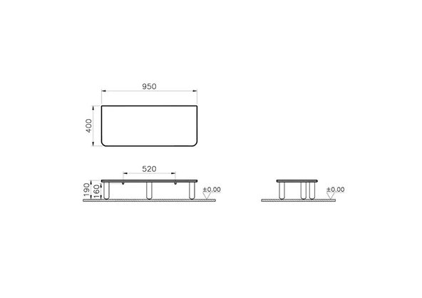 Vitra Sento Konsol, 95 cm, 60872 - 3