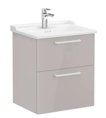 Vitra Root Flat İki Çekmeceli Lavabo Dolabı, 60 cm, Parlak Sahra Beji (Klasik Lavabo Dahil) 68278 ürün görseli