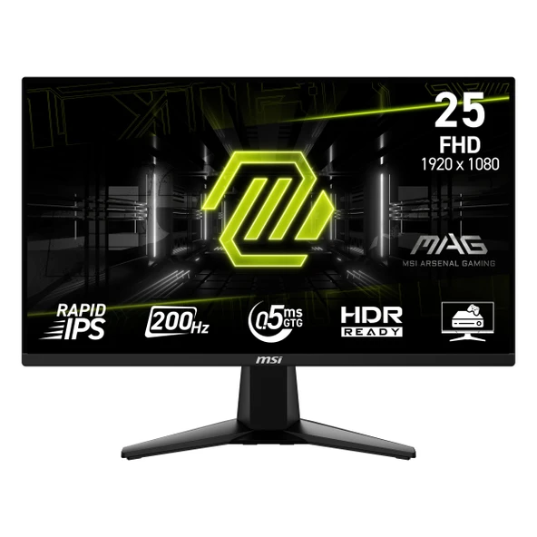 MSI MAG E20 255F 24.5" 200Hz 0.5Ms HDMI+DP HDR FullHD FreeSync IPS Vesa Monitör ürün görseli