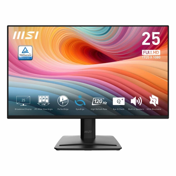 MSI Pro E2 MP252 24.5" 120Hz 1Ms HDMI+DP HDR FullHD Adaptive-Sync IPS Vesa Monitör ürün görseli 1