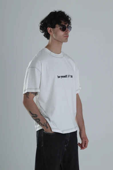 Be Yourself Oversize Tasarım T-Shirt - 2