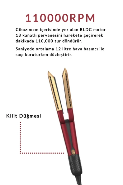 QU HİGH SPEED AİRSTRAİT SAÇ DÜZLEŞTİRİCİ - 4