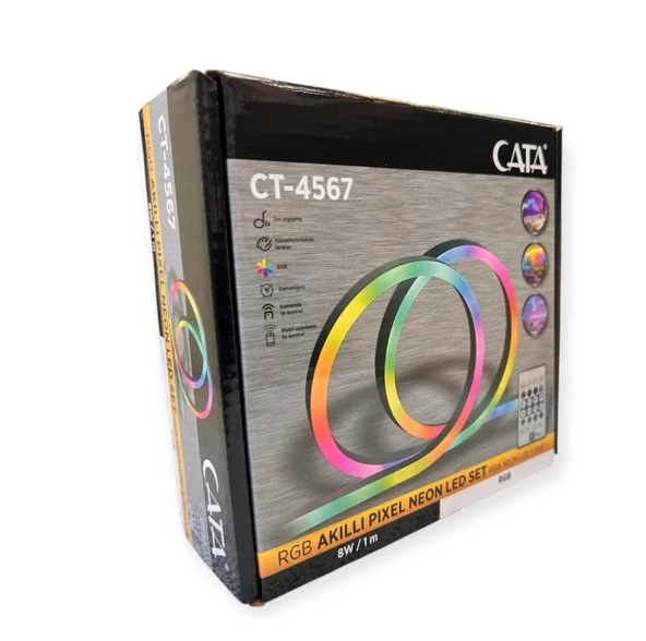 CATA CT 4567 RGB Pixel Neon Led Seti USB Girişli Kumandalı 5 Metre - Resim 3