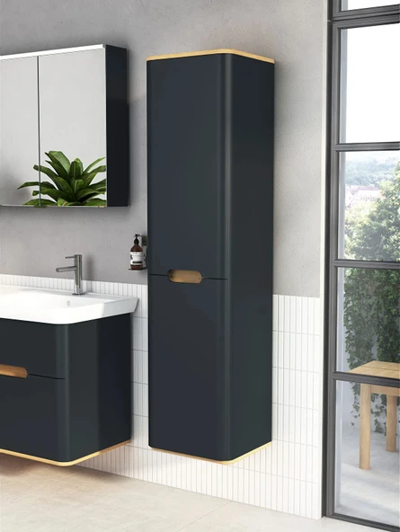 Vitra Sento Ayaksız Boy Dolabı, Sol, Mat Antrasit, 60862 - Resim 2