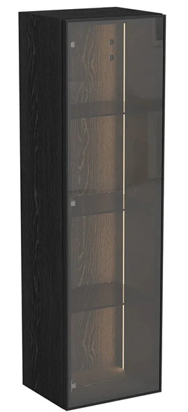 Vitra Metropole Edge Cam Kapaklı Kısa Boy Dolabı, 35 cm, Siyah Meşe (Sol) 67199