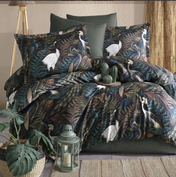 Clasy Dijital Saten Çift Kişilik Nevresim Takımı Puerto ürün görseli