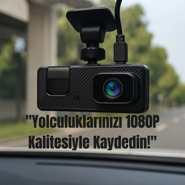 3 Kanallı WiFi Destekli Araç İçi Kamera  Ön 1080P, İç ve Arka 720P, Gece Görüşlü, Geniş Açılı, Park Monitörü - 5