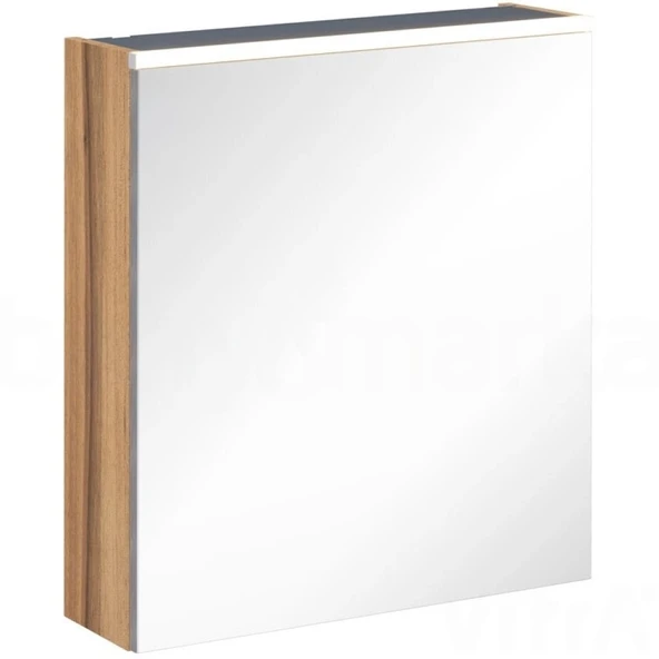 Vitra Core Dolaplı Üstten Aydınlatmalı Ayna (Sağ), 60 cm, Hareli Doğal Ahşap, 67596