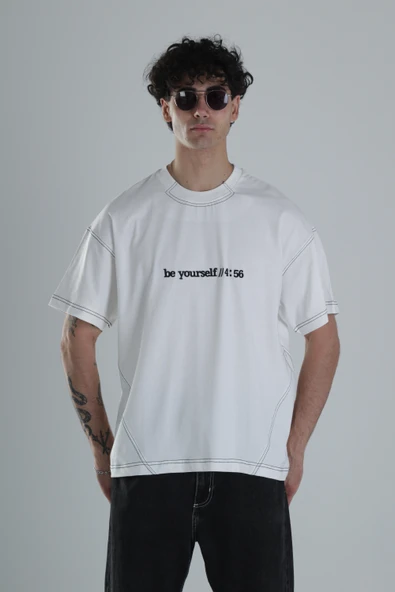 Be Yourself Oversize Tasarım T-Shirt - 1
