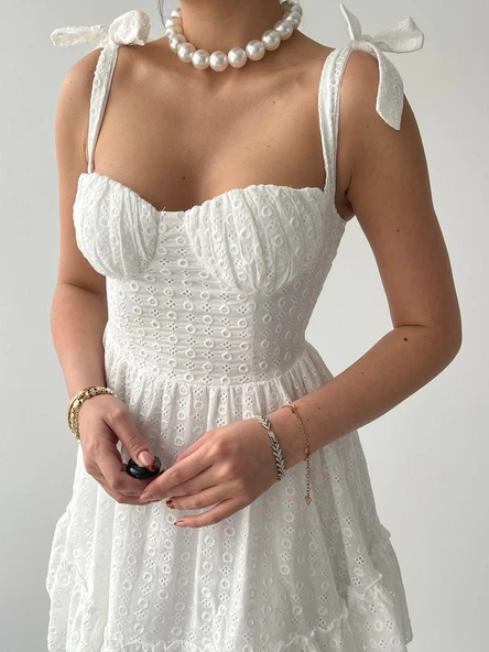 Monika Omuz Bağlamalı Elbise - Resim 7