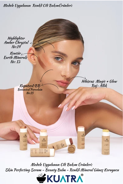 Kuatra Botanical Porcelain Natural-Mineral Stick Concealer & BB | SPF 50+ PA++++ | Çok Amaçlı Nemlendirici, Leke Karşıtı, Vitamin C, Renkli Bakım - 4