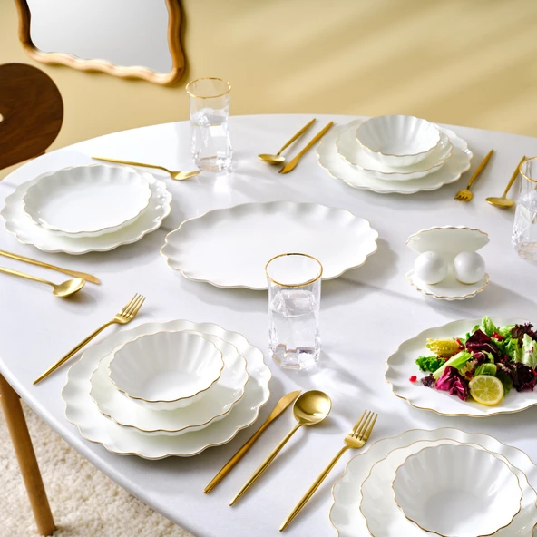 Karaca Fine Pearl Extra Shell 55 Parça 12 Kişilik Yemek Takımı Gold ürün görseli