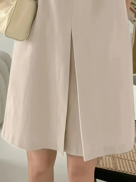 Kadın Askılı Sıfır Kol A Kesim Detaylı Ithal Krep Elbise - Resim 4