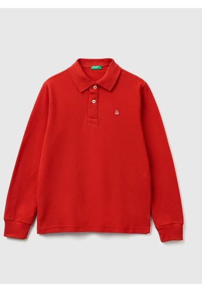 Erkek Çocuk Kırmızı Logolu Polo T-Shirt - 4