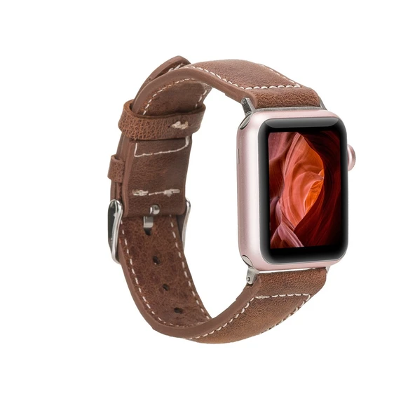 Apple Watch Uyumlu Deri Kordon 42-44-45mm NM1-AS2 Taba ürün görseli