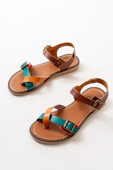 205-091 Multi Ortopedik Hakiki Deri Kadın Sandalet - 4