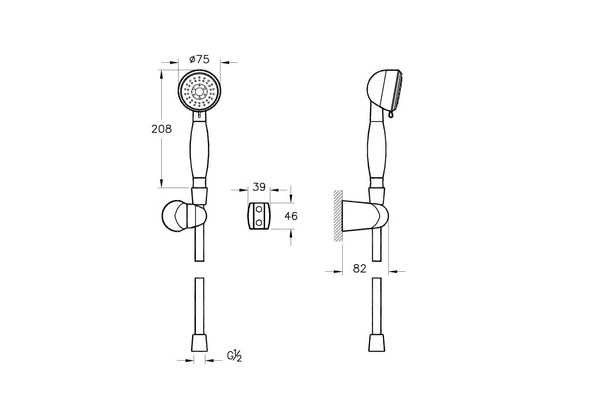 Artema El Duşu Takımı, Elegance, A45658EXP - 2