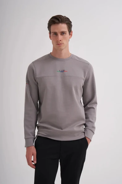 Cazador Regular Fit Scuba Kumaş Pamuk Karışımlı S-line Baskılı Sweatshirt-52380 - Resim 2