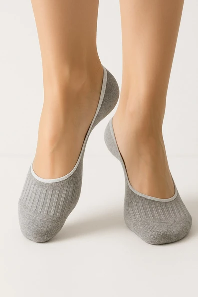 Plus Scorpion Kadın Babet Çorap 4’lü Karışık Renk – Pamuk & Polyester, Kaydırmaz Silikon - Resim 10