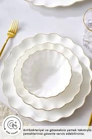 Karaca Fine Pearl Extra Shell 55 Parça 12 Kişilik Yemek Takımı Gold - Resim 4