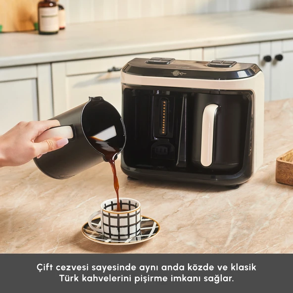 Karaca Hatır Hüp Düet Aroma İkili Türk Kahve Makinesi Soft Cream - Resim 2