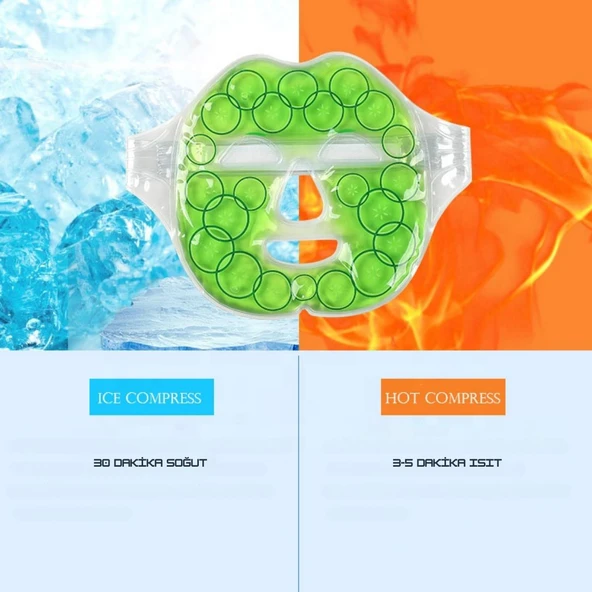 Salatalık Desenli Soğuk Sıcak Jel Yüz Maskesi Buz Rahatlatıcı Kozmetik Yüz Yogası Maske - 3