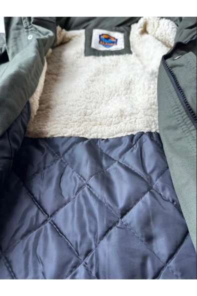 Slim Fit Çıkarılabilir Kapüşonlu Gabardin Uzun Parka Kaban - Resim 4