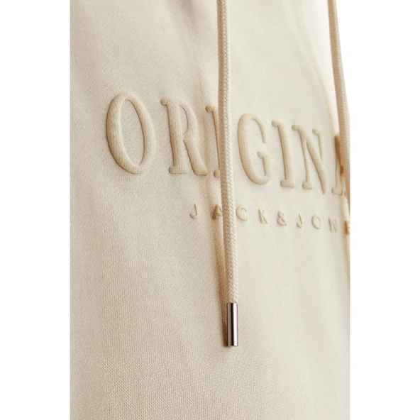 Erkek Kapüsonlu Gögüs Logo Baskili Sweatshirt - Resim 6