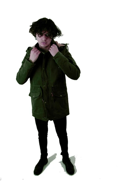 Slim Fit Çıkarılabilir Kapüşonlu Gabardin Uzun Parka Kaban - Resim 3