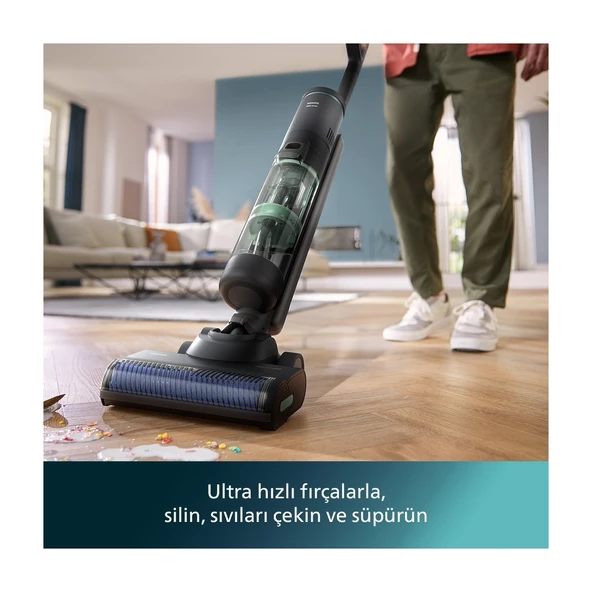 Philips XW7263/11 7000 Serisi AquaTrio Kablosuz Dikey Süpürge, Islak&Kuru Temizlik, Otomatik Temizleme ve Şarj İstasyonu, Kuru Süpürme Başlığı, - Resim 3