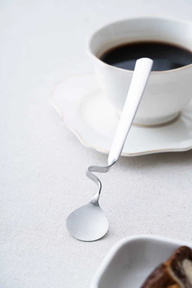 Acar YT-07693/150 Karat Moon 2 Adet Kavisli Çelik Kaşık - 16 cm - Resim 2