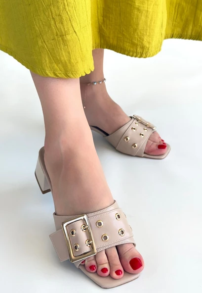 Ciey Bej Cilt Topuklu Terlik ürün görseli