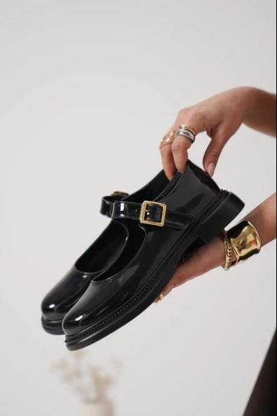 Yoko Siyah Rugan Oxford Ayakkabı ürün görseli